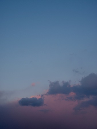 Sunset landscape with sky and cloudsの写真素材