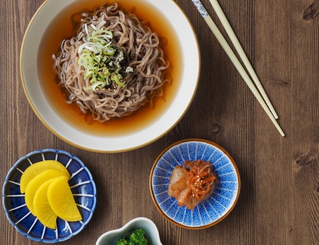 Asian food buckwheat noodlesの写真素材