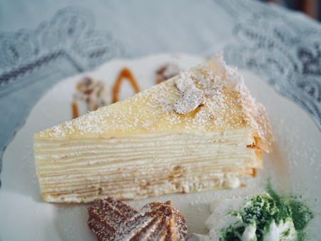 Asian style Cheese cake and cookiesの写真素材