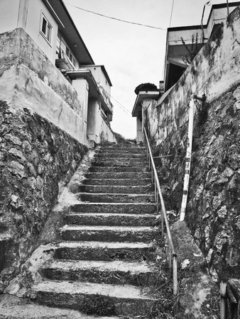 Old alleyway stairs in Koreaの写真素材