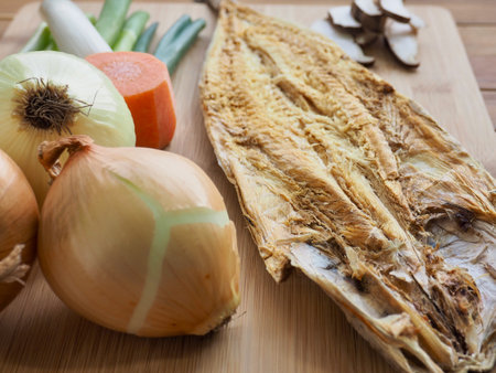Korean food ingredients dried fish and vegetable, Dried pollackの写真素材