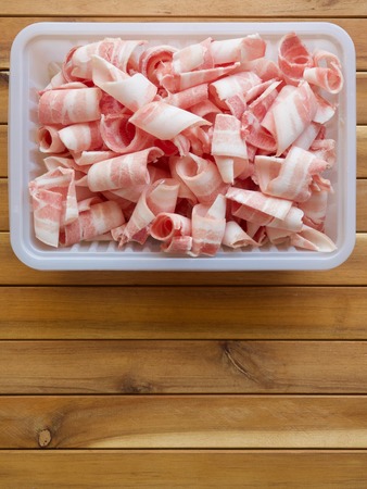 Korean food frozen pork belly, Sliced pork belly, Samgyeopsalの写真素材