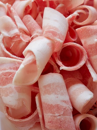 Korean food frozen pork belly, Sliced pork belly, Samgyeopsalの写真素材