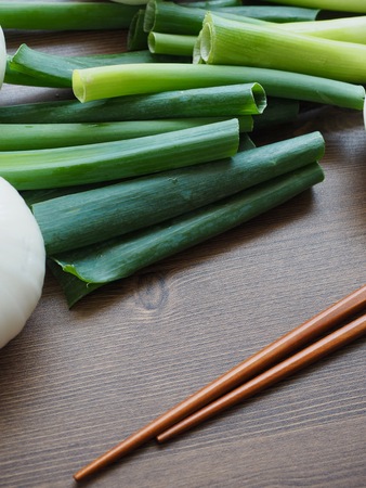 Fresh organic vegetables, onion, wave, pumpkinの写真素材