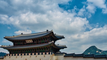 Korean traditional building Gwanghwamun, Korean cultureのeditorial素材
