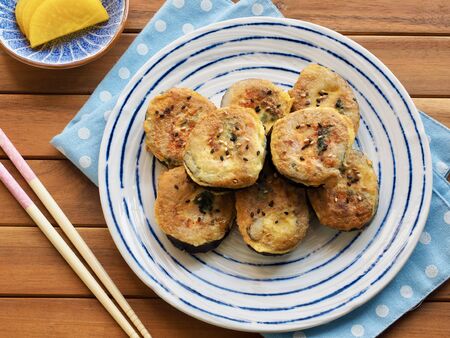 Korean food Grilled kimbob eggの写真素材