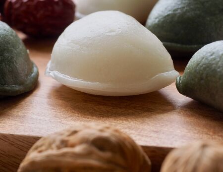 Korean food Songpyeon, half-moon-shaped rice cake, Wind tteokの写真素材