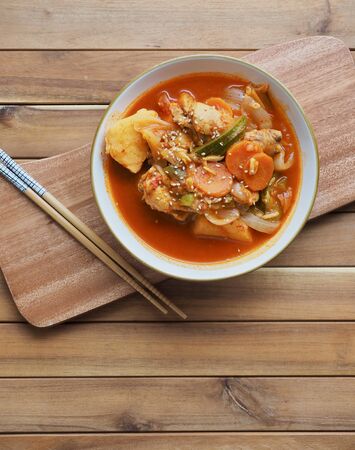 Korean Food Braised Spicy Chickenの写真素材