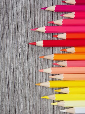 Colored pencils of various colorsの写真素材