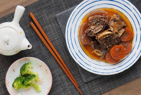 Korean food Braised Short Ribs, Beef rib steakの写真素材