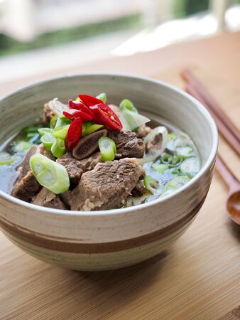 Korean traditional food Galbi-tang, Short rib soupの写真素材