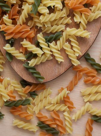 Pasta of various colors, dried noodlesの写真素材