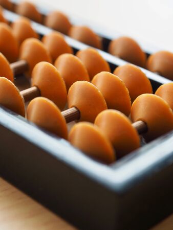 Asian analog calculator abacus, Close-up shotの写真素材