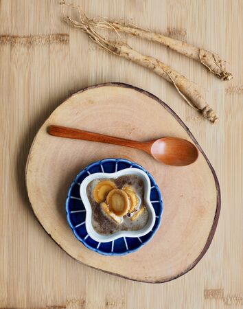 Korean food Pickled ginseng honeyの写真素材