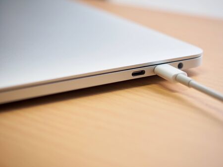 Laptop and usb port, computer deviceの写真素材