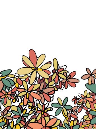 Colorful flowers and leaves backgroundのイラスト素材