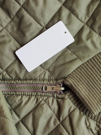 Khaki Autumn Jacket and Clothing Label