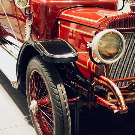 Old car headlights, round headlights