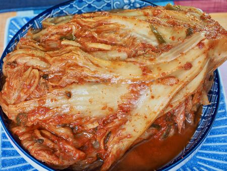 Korean food fresh kimchi, Korean traditional food kimchiの写真素材
