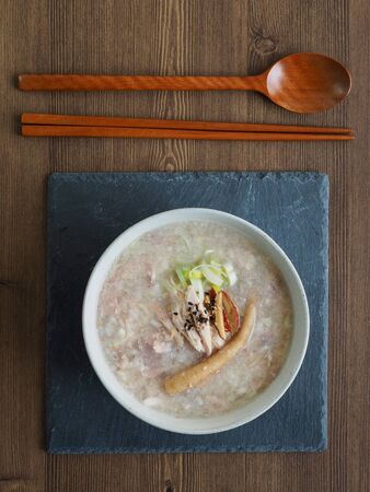 Korean food Chicken Rice Porridge, dak juk, Ginseng dak jukの写真素材