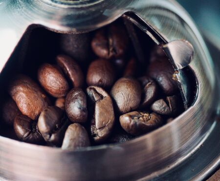 Roasted Coffee Beans and Hand Millの写真素材