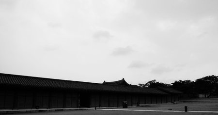 Korean Traditional Palace Changgyeonggung, Traditional Building, Monochrome photography