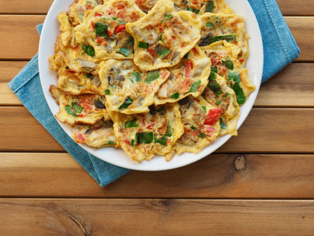 Korean style Egg mushroom pancakes