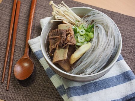 Korean traditional food beef Galbi-tang, Beef Short Ribs Soupの写真素材