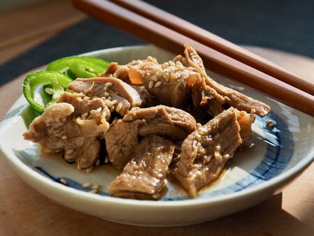 Korean traditional food Pork soy sauce, jangjorimの写真素材