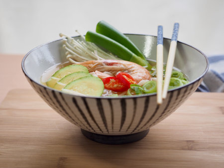 Asian Food Shrimp Udon, Noodlesの写真素材