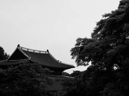 Korea's Traditional Palace Changdeok Palace, Black and white photoのeditorial素材