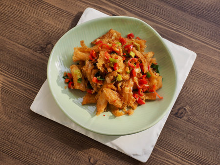 Korean food Dried pollack and Stir-fry vegetables