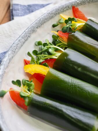Korean food kelp vegetable rollの写真素材
