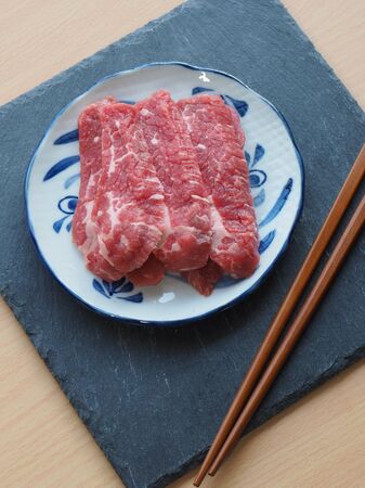 Korean fresh beef ribs backgroundの写真素材