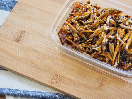 Korean food Stir-fried anchovies, Small anchovy, Korean side dishesの写真素材