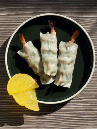 Asian food Shrimp Dumplingsの写真素材