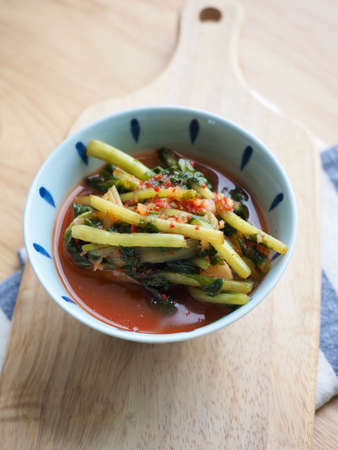 Korean food young radish kimchiの写真素材