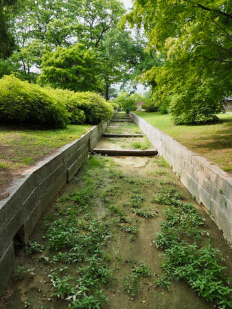 Korea's old architecture stone waterwayの写真素材