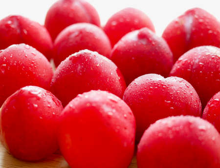 Korean fresh organic fruit plumの写真素材