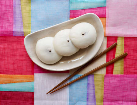 Korean food rice wine cake, gijeong tteokの写真素材