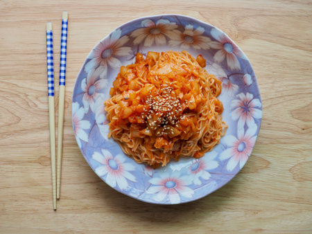 Korean food Kimchi Bibim noodles