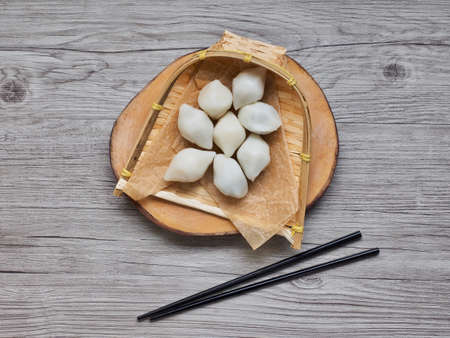 Korean food Songpyeon, White rice cakeの写真素材