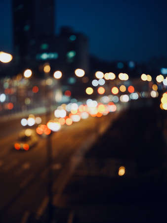 City center night street bokeh, missed focusの写真素材