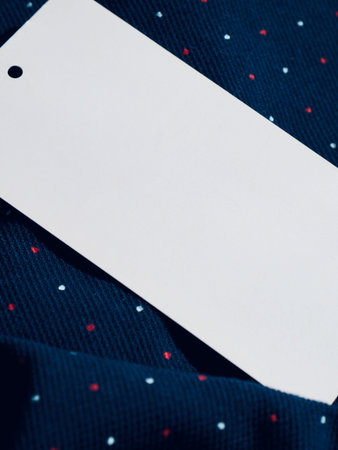 Blue cotton and clothing label