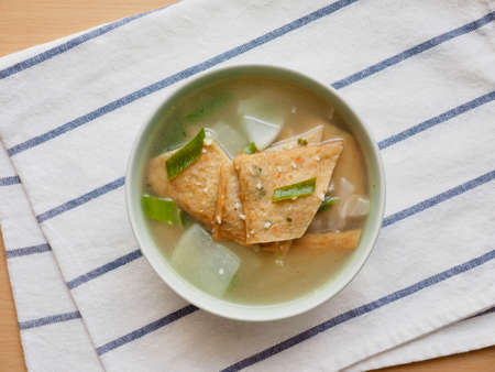 Asian food Fish paste stew, eomuk tangの写真素材