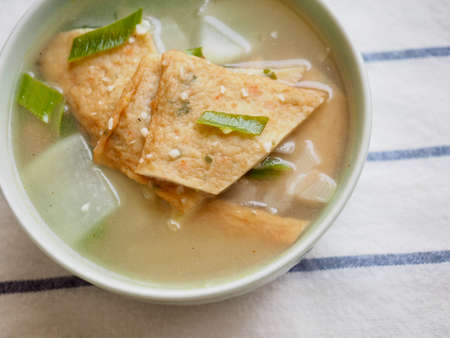 Asian food Fish paste stew, eomuk tangの写真素材