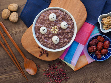 Korean traditional food Red bean porridgeの写真素材
