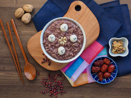 Korean traditional food Red bean porridgeの写真素材