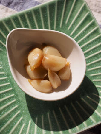 Korean traditional food simmered in garlic soy sauceの写真素材
