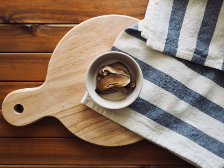 Korean traditional food simmered in soy sauce of shiitake mushrooms